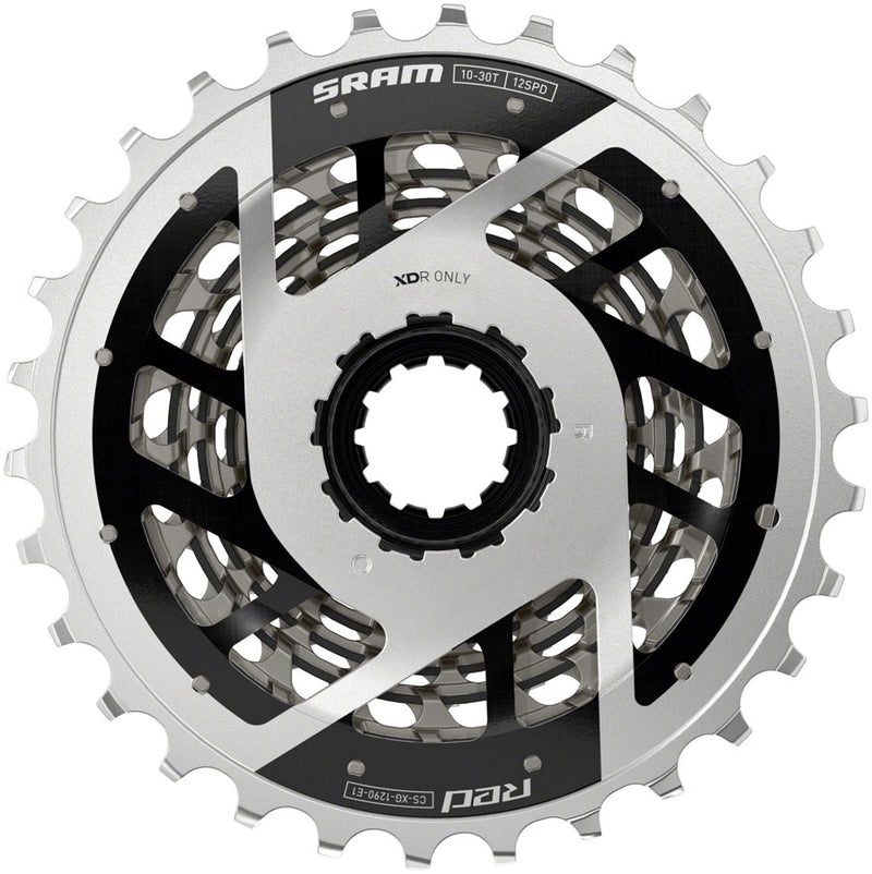 Load image into Gallery viewer, SRAM RED XG-1290 Cassette - 12-Speed, 10-30t, For XDR Driver Body, Silver, E1