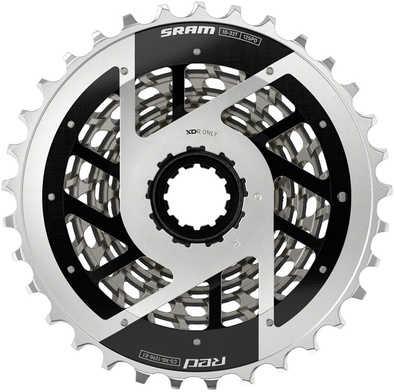Load image into Gallery viewer, SRAM RED XG-1290 Cassette - 12-Speed, 10-33t, For XDR Driver Body, Silver, E1