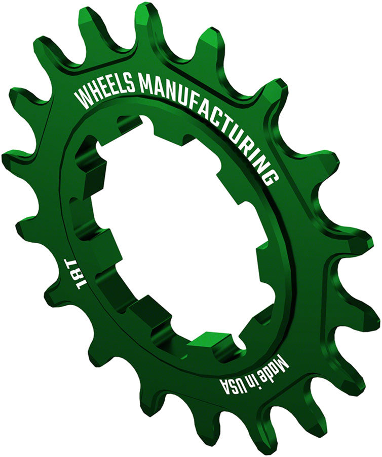 Load image into Gallery viewer, Wheels Manufacturing SOLO-SPEED Cog - 18t, Fits SOLO-SPLINE and SOLO-XD kits, Green