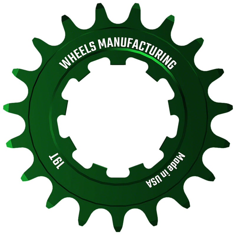 Load image into Gallery viewer, Wheels Manufacturing SOLO-SPEED Cog - 19t, Fits SOLO-SPLINE and SOLO-XD kits, Green