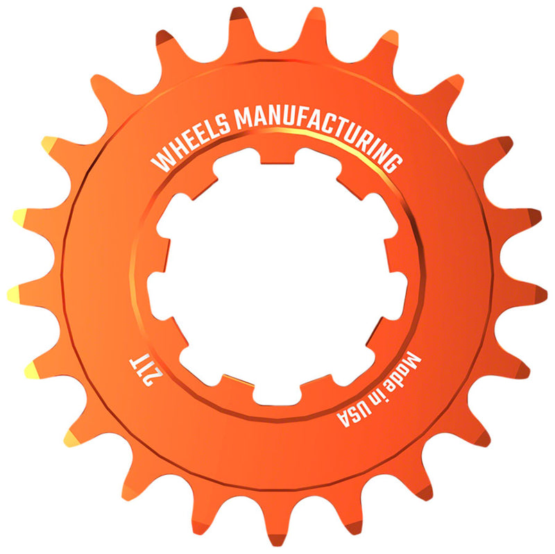Load image into Gallery viewer, Wheels Manufacturing SOLO-SPEED Cog - 21t, Fits SOLO-SPLINE and SOLO-XD kits, Orange