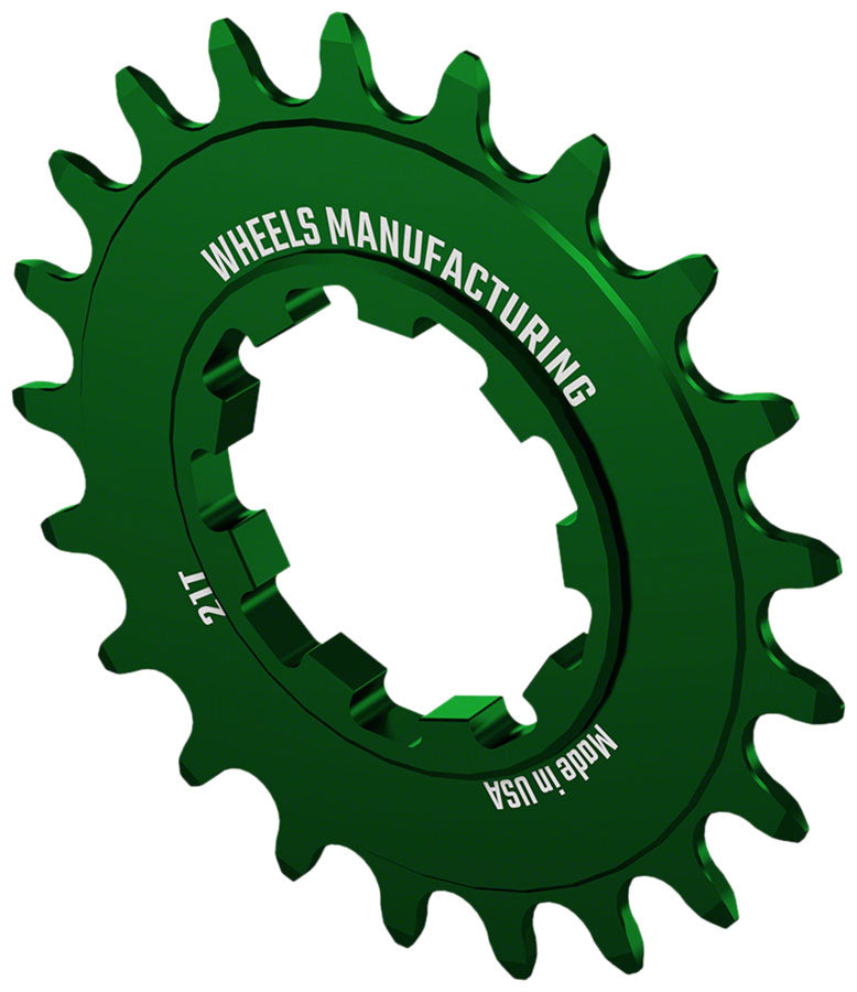 Load image into Gallery viewer, Wheels Manufacturing SOLO-SPEED Cog - 21t, Fits SOLO-SPLINE and SOLO-XD kits, Green