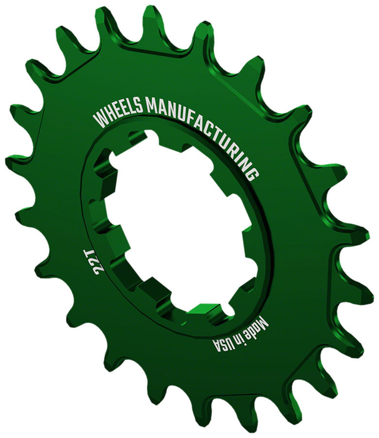 Load image into Gallery viewer, Wheels Manufacturing SOLO-SPEED Cog - 22t, Fits SOLO-SPLINE and SOLO-XD kits, Green