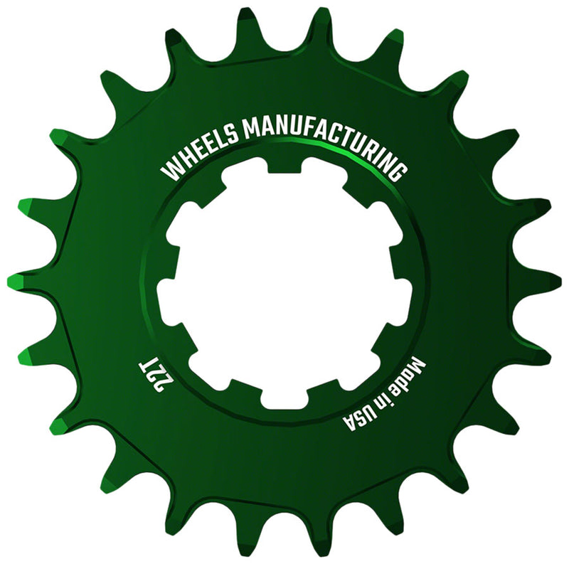 Load image into Gallery viewer, Wheels Manufacturing SOLO-SPEED Cog - 22t, Fits SOLO-SPLINE and SOLO-XD kits, Green