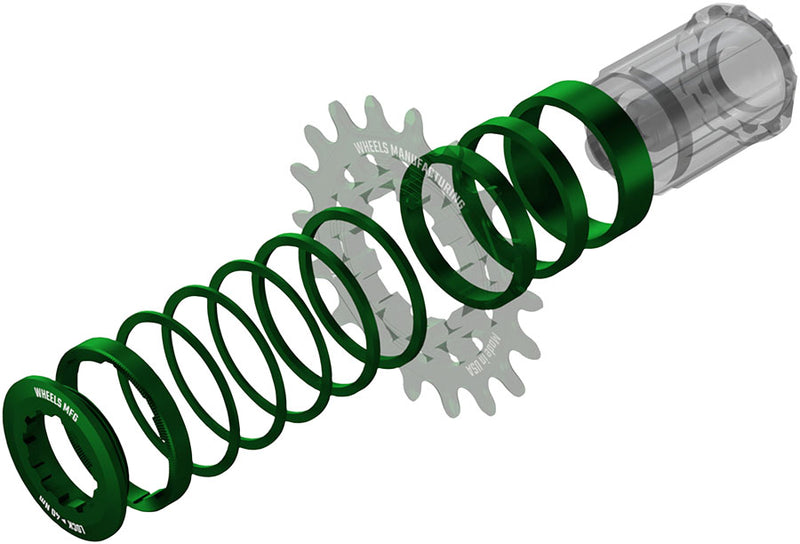 Load image into Gallery viewer, Wheels Manufacturing SOLO-HG Single Speed Conversion Kit - For HG Style Hubs, Green