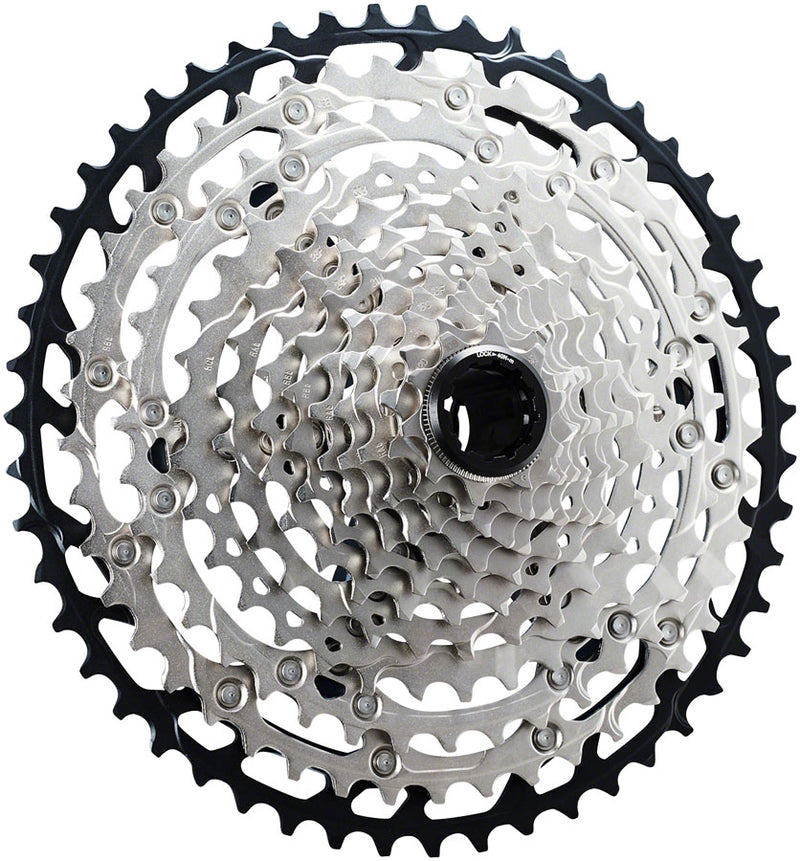 Load image into Gallery viewer, Shimano SLX CS-M7100 Cassette - 12-Speed, 10-45t, Silver/Black, Micro Spline