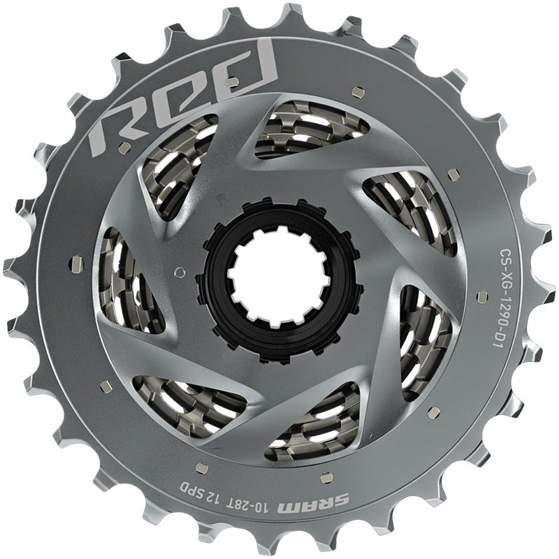 Load image into Gallery viewer, SRAM RED AXS XG-1290 Cassette - 12 Speed, 10-28t, Silver, For XDR Driver Body, D1
