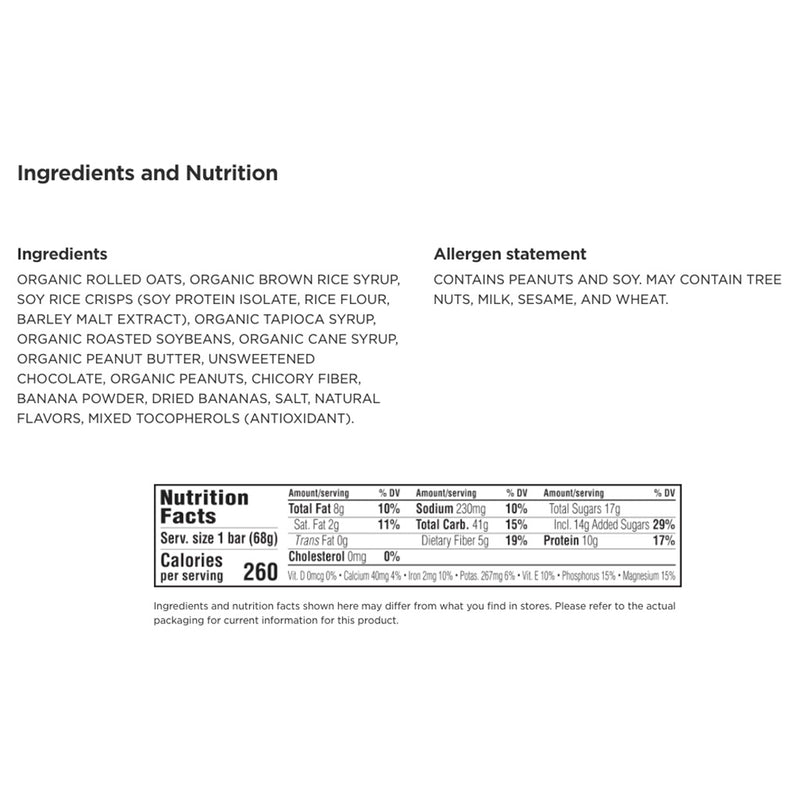 Load image into Gallery viewer, Clif Bar Original Peanut Butter Banana Dark Chocolate Box of 12 70% Organic