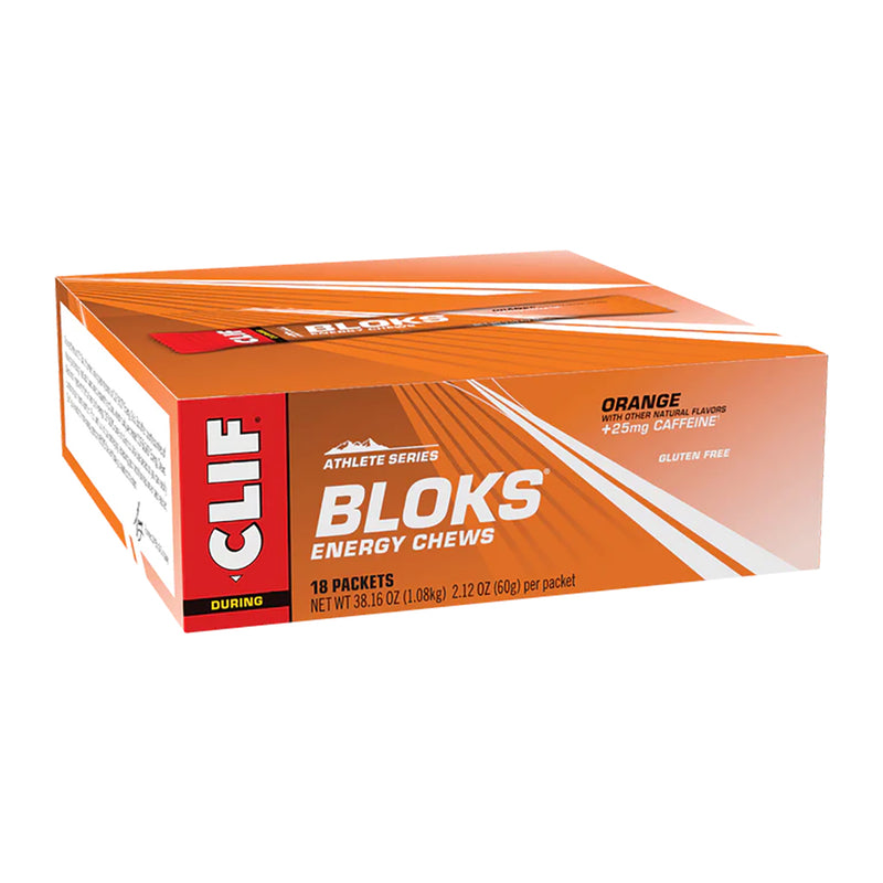 Load image into Gallery viewer, Clifbar Clif Bloks Energy Chews Energy Orange Box of 18 No