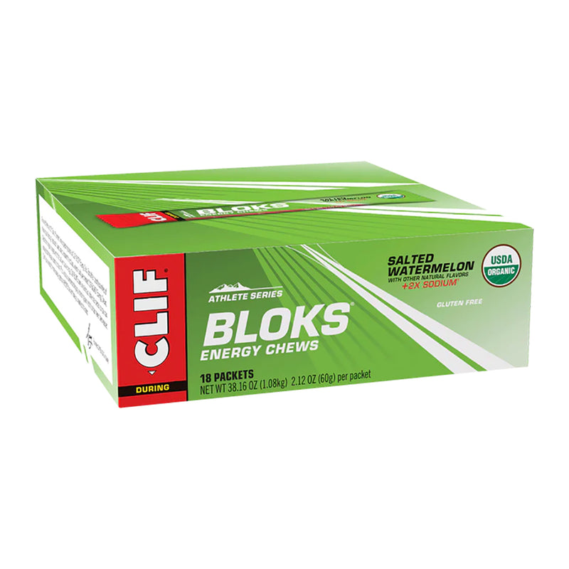 Load image into Gallery viewer, Clifbar Clif Bloks Energy Chews Energy Salted Watermelon Box of 18 Yes
