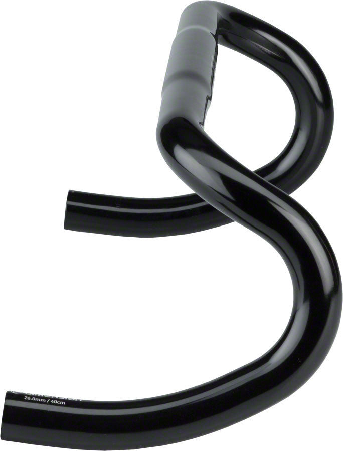 Load image into Gallery viewer, Dimension Short Drop Handlebar 26mm Clamp 40cm Width 340g Black Aluminum
