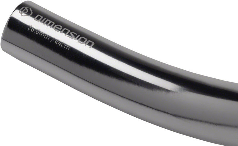 Load image into Gallery viewer, Dimension Short Drop Handlebar 26mm Clamp 44cm Width 340g Silver Aluminum
