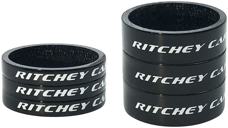 Load image into Gallery viewer, Pack of 2 Ritchey WCS Headset Stack Spacer - 1-1/8", 3x5mm and 3x10mm, Carbon