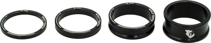 Load image into Gallery viewer, Pack of 2 Wolf Tooth Headset Spacer Kit 3, 5,10, 15mm, Black
