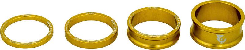 Load image into Gallery viewer, Pack of 2 Wolf Tooth Headset Spacer Kit 3, 5, 10, 15mm, Gold