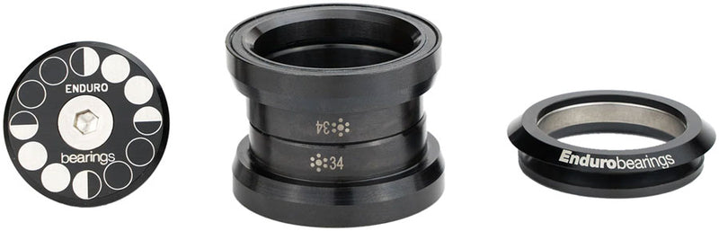 Load image into Gallery viewer, Enduro HDK-0007 External Bearing Kit - EC34/28.6 Upper | EC34/30 Lower, Angular Contact Bearings, Straight, Black Oxide