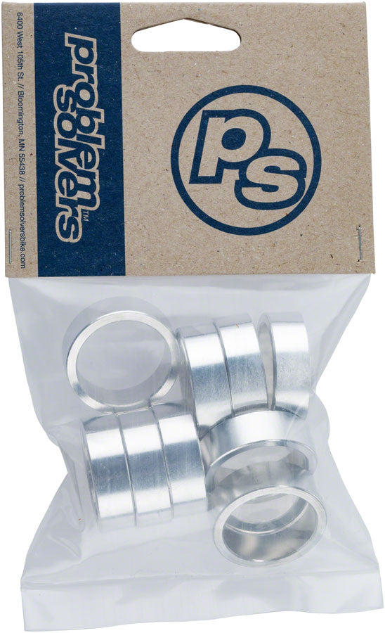 Load image into Gallery viewer, Problem Solvers Headset Stack Spacer - 25.4, 10mm, Aluminum, Silver, Bag of 10