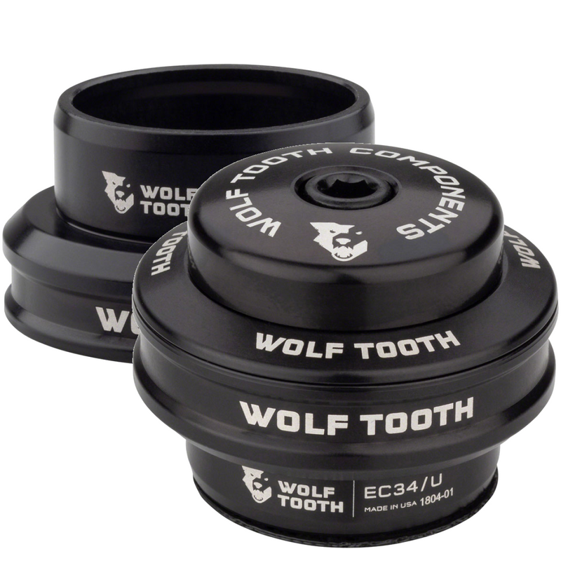 Load image into Gallery viewer, Wolf Tooth Performance Headset Bundle EC34/28.6 & 30 Black Aluminum Bearings, Sealed, Lightweight, High-Load Durability
