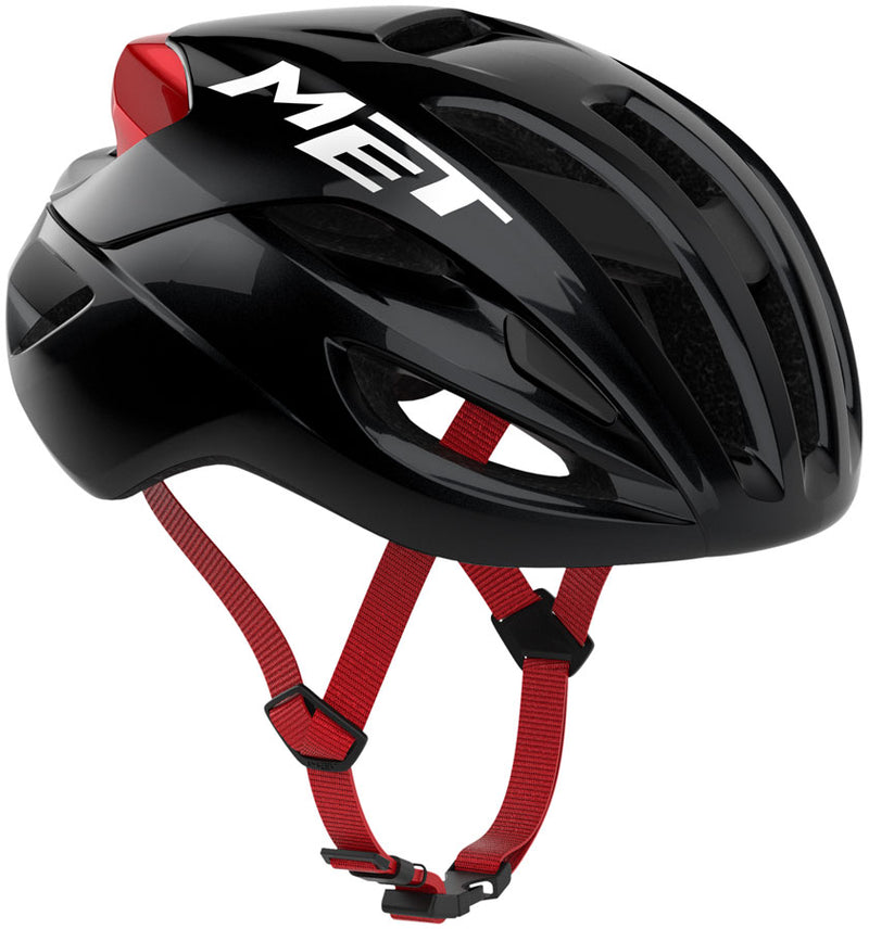 Load image into Gallery viewer, MET Rivale Helmet - Black/Red Glossy, Small