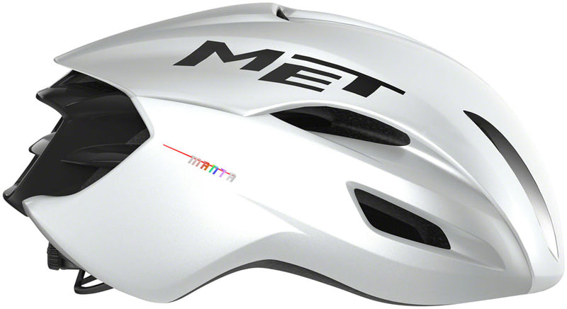 Load image into Gallery viewer, MET Manta MIPS Road Tri/TT Helmet In-Mold EPS Glossy White Holographic, Large
