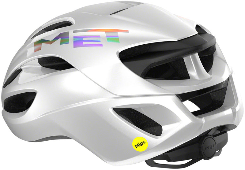 Load image into Gallery viewer, MET Rivale MIPS Helmet In-Mold Safe-T Upsilon Fit Glossy White Holographic Small