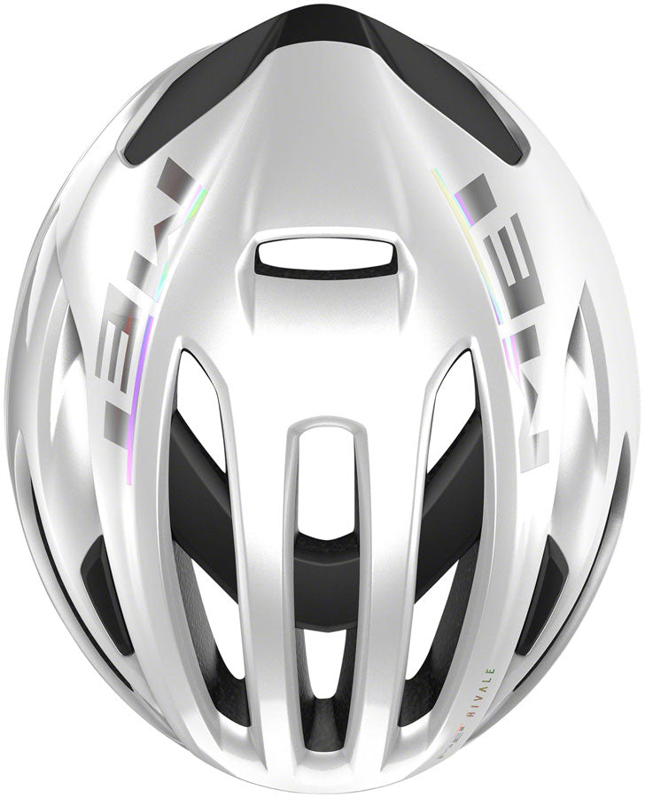 Load image into Gallery viewer, MET Rivale MIPS Helmet In-Mold Safe-T Upsilon Fit Glossy White Holographic Small