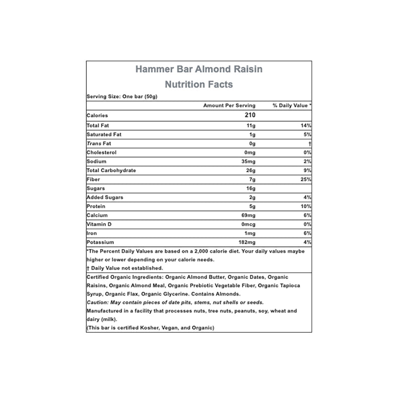 Load image into Gallery viewer, Hammer Nutrition Hammer Bar, Almond-Raisin, 12/Count