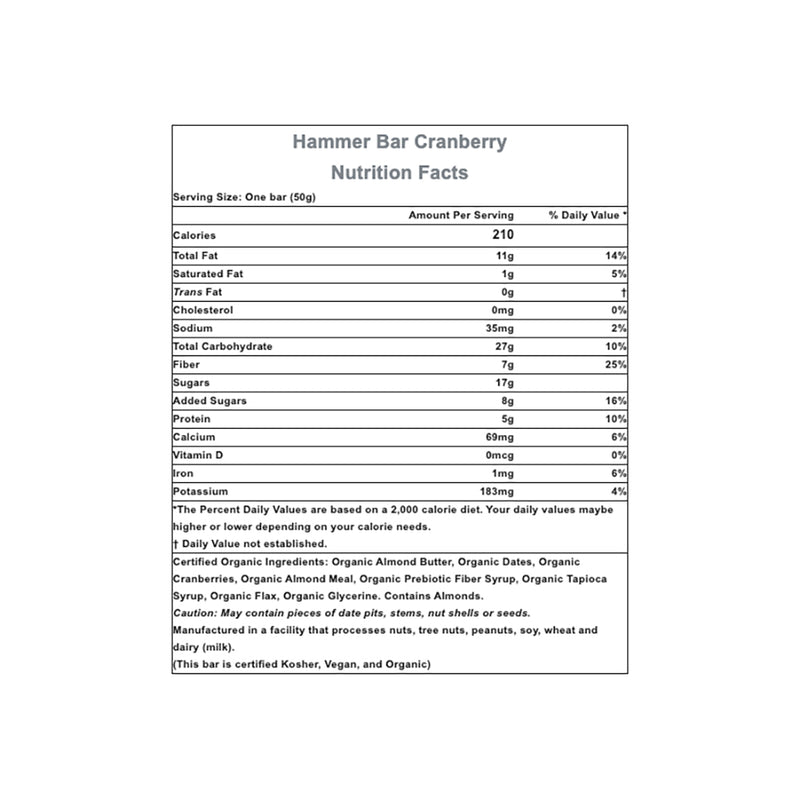 Load image into Gallery viewer, Hammer Nutrition Hammer Bar, Cranberry, 12/Count