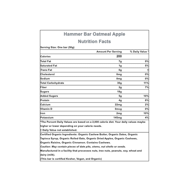 Load image into Gallery viewer, Hammer Nutrition Hammer Bar, Oatmeal-Apple, 12/Count