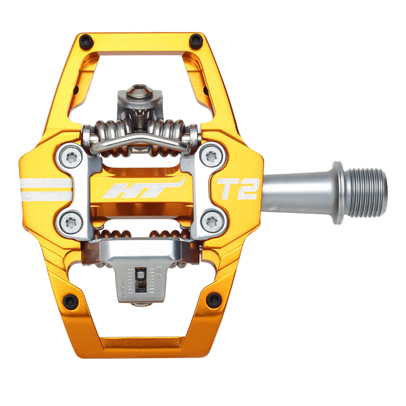 Load image into Gallery viewer, HT-Components-T2-Clipless-Pedals-with-Cleats-Aluminum-Chromoly-Steel-PEDL1447-Bicycle-Pedals