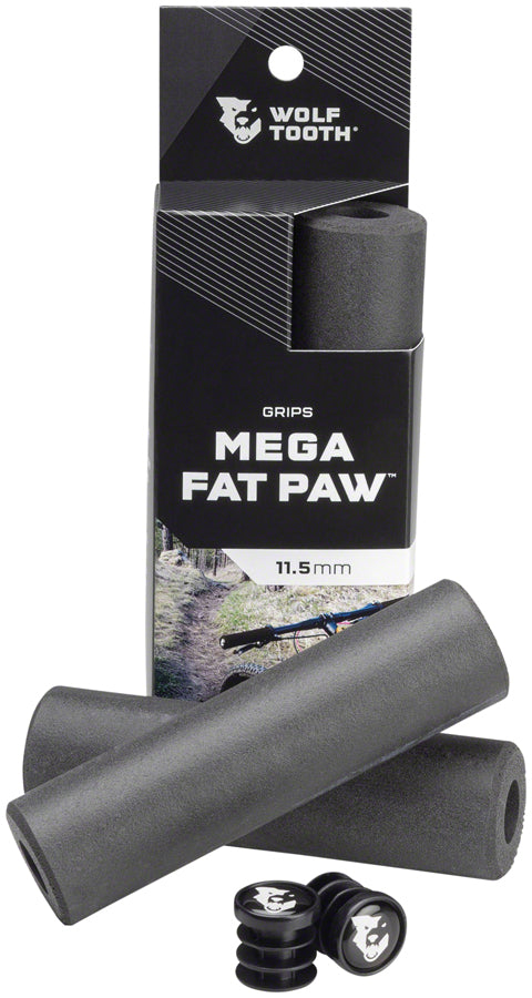 Load image into Gallery viewer, Wolf Tooth Mega Fat Paw Grips - Black Large-Diameter Grips With The Soft Feels