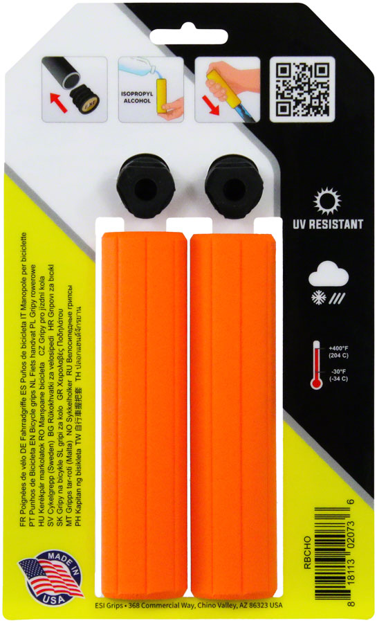 Load image into Gallery viewer, ESI grips MTB Ribbed Chunky Silicone Grips, Orange
