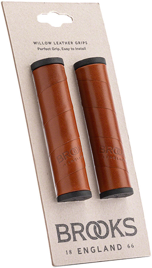 Load image into Gallery viewer, Brooks Willow Leather Grips - Honey, 130/130mm