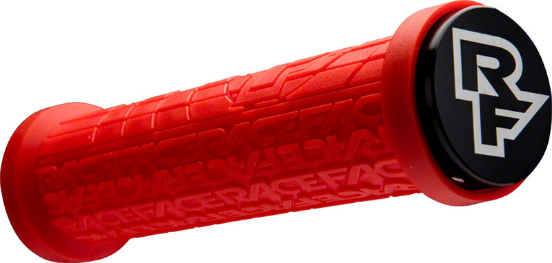 Load image into Gallery viewer, RaceFace Grippler Grips Red Lock-On 33mm 137mm Round Dual Clamp Ramped Profile
