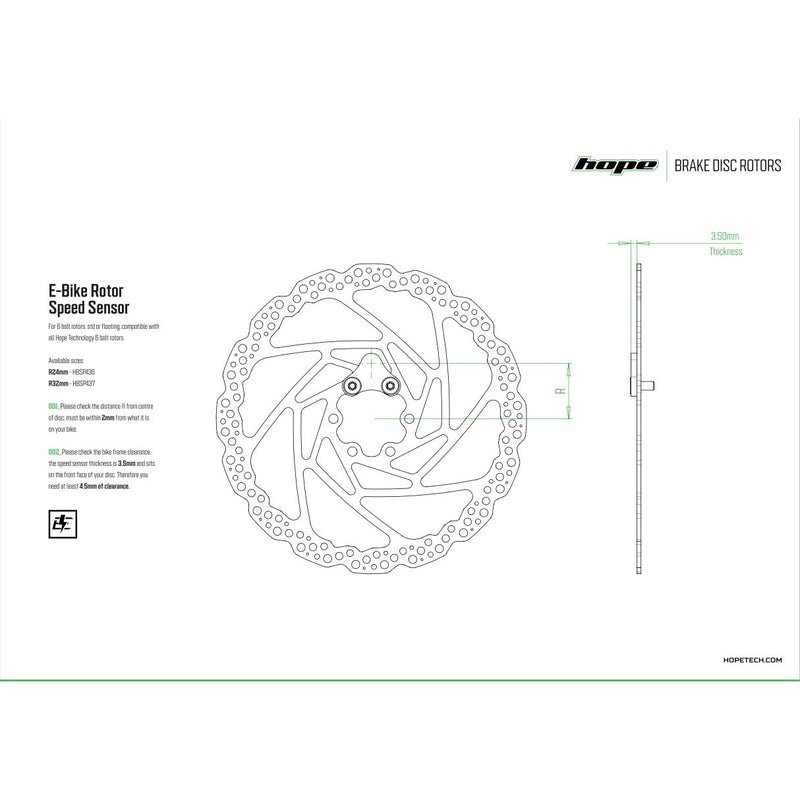 Load image into Gallery viewer, Hope E-Bike Speed Sensor, 6-bolt R32, Black