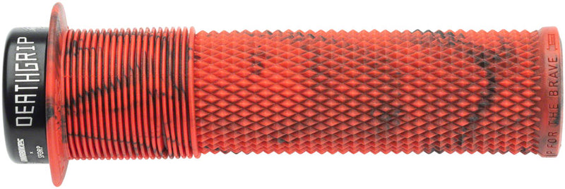 Load image into Gallery viewer, DMR DeathGrip Flanged Grips - Thin, Lock-On, Marble Red