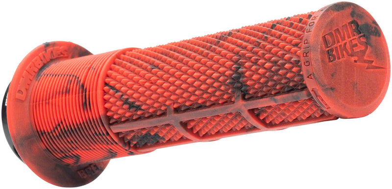 Load image into Gallery viewer, DMR DeathGrip Flanged Grips - Thin, Lock-On, Marble Red