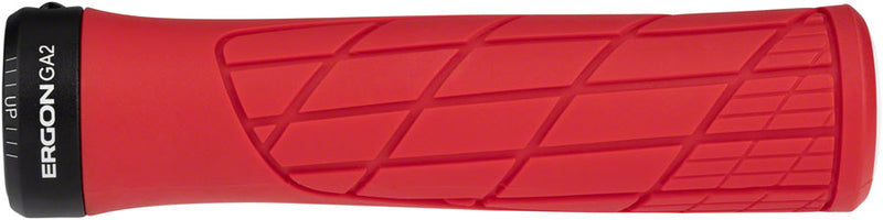 Load image into Gallery viewer, Ergon GA2 Grips Risky Red Lock-On Forged Aluminum Clamp Carbon Bar Compatible