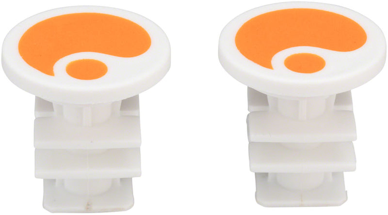 Load image into Gallery viewer, Ergon Replacement End Plugs for GA2 GA2Fat GA3 Orange And White Sold In Pairs