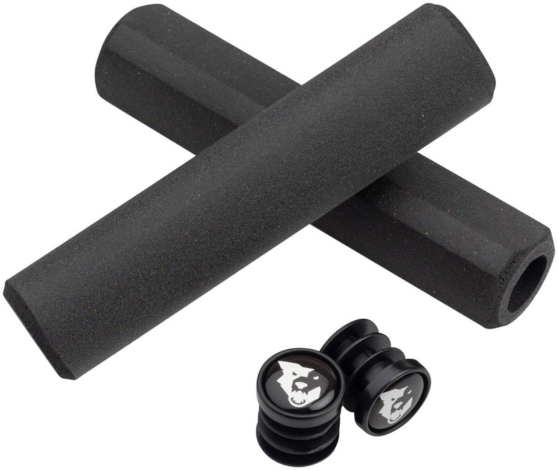 Load image into Gallery viewer, Wolf Tooth Karv Cam Grips - Black Ergonomic Solicone Grips 133mm Length