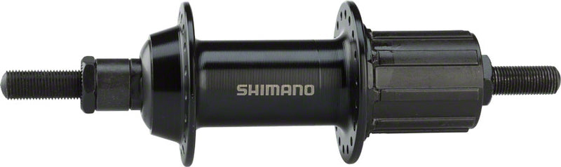 Load image into Gallery viewer, Shimano FH-TX500 8-Speed Rear Bicycle Hub Bundle - Threaded 135mm, Rim Brake, Black, 36H
