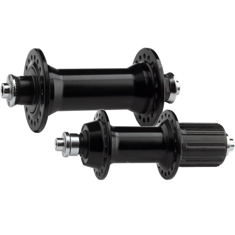 Load image into Gallery viewer, Shimano 105 Carbon Steel Rim Brake Bike Hub Bundle Front & Rear J-Bend, 32H, Black, QR