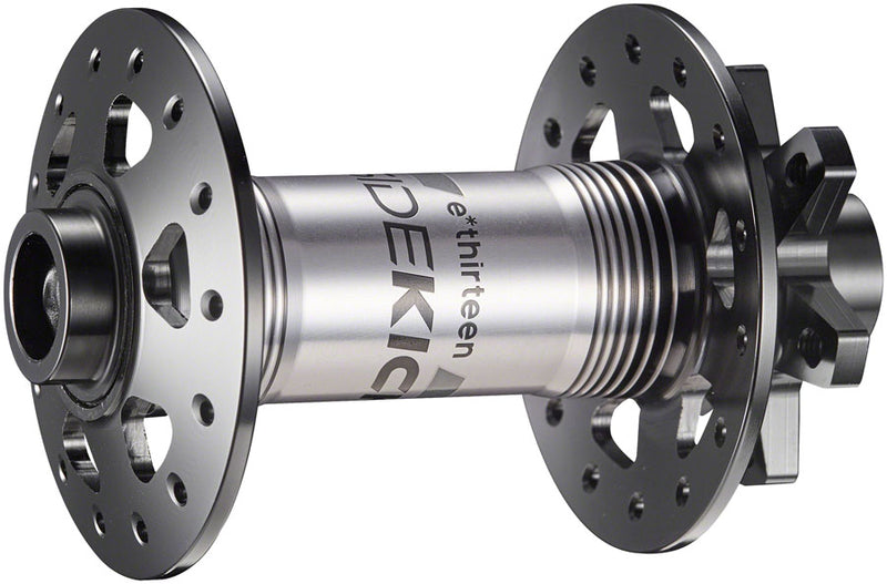 Load image into Gallery viewer, e*thirteen Sidekick Front Hub - 15 x 110mm, 6-Bolt Disc, Black/Sterling Silver, 28H