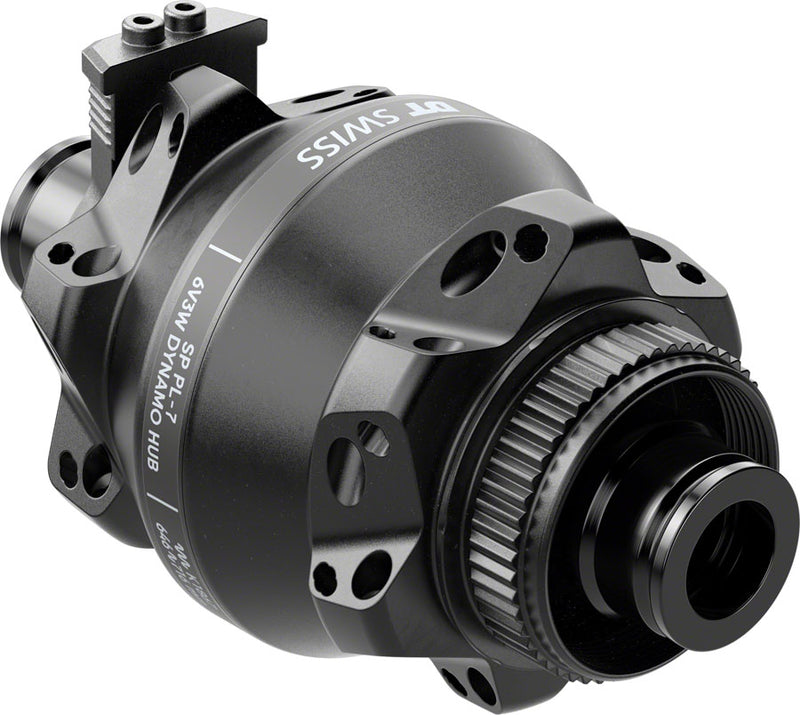 Load image into Gallery viewer, DT Swiss 350 Front Hub - 12 x 100mm, Center-Lock, Black, 24H, Dynamo Shutter 35P, Straight Pull