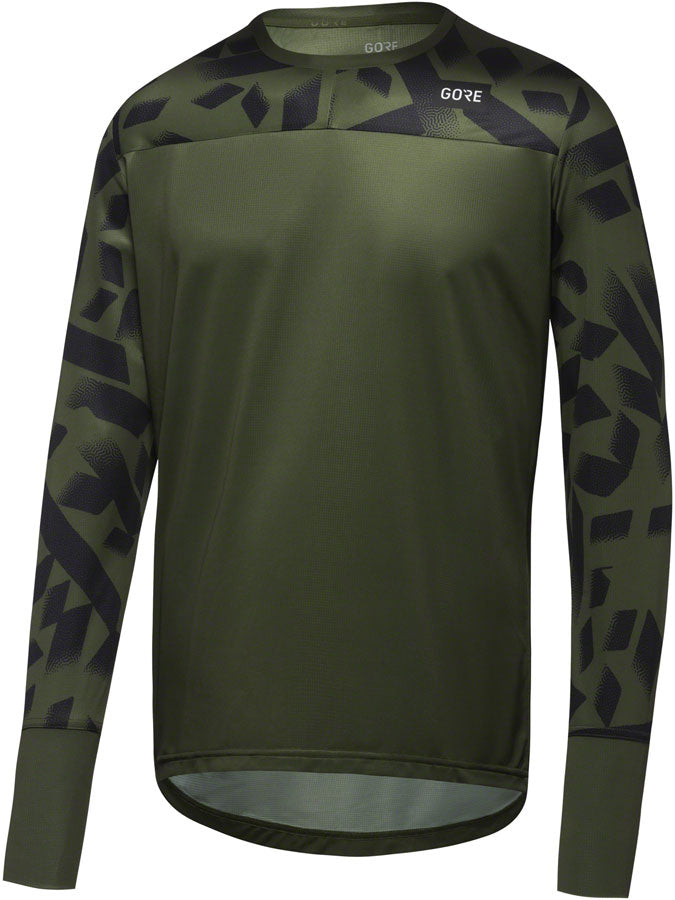 Load image into Gallery viewer, Gorewear Trail KPR Daily Long Sleeve Jersey - Utility Green/Black, Men's, Small
