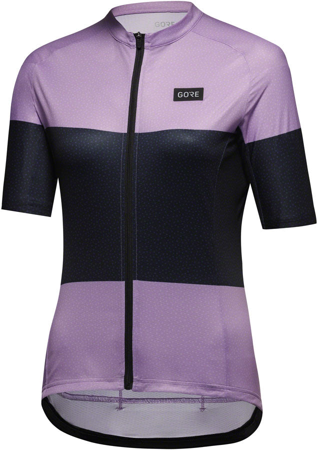 Load image into Gallery viewer, Gorewear Spirit Stripes Jersey - Purple/Orbit Blue, Women's, Large 12/14