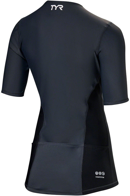 TYR Competitor Multi-Sport Top - White/Gray, Short Sleeve, Women's, Medium
