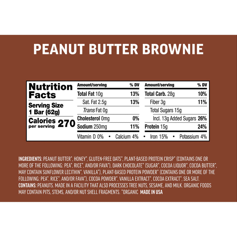 Load image into Gallery viewer, Kates Real Food Protein Bars Protein Peanut Butter Brownie Box of 12 Yes