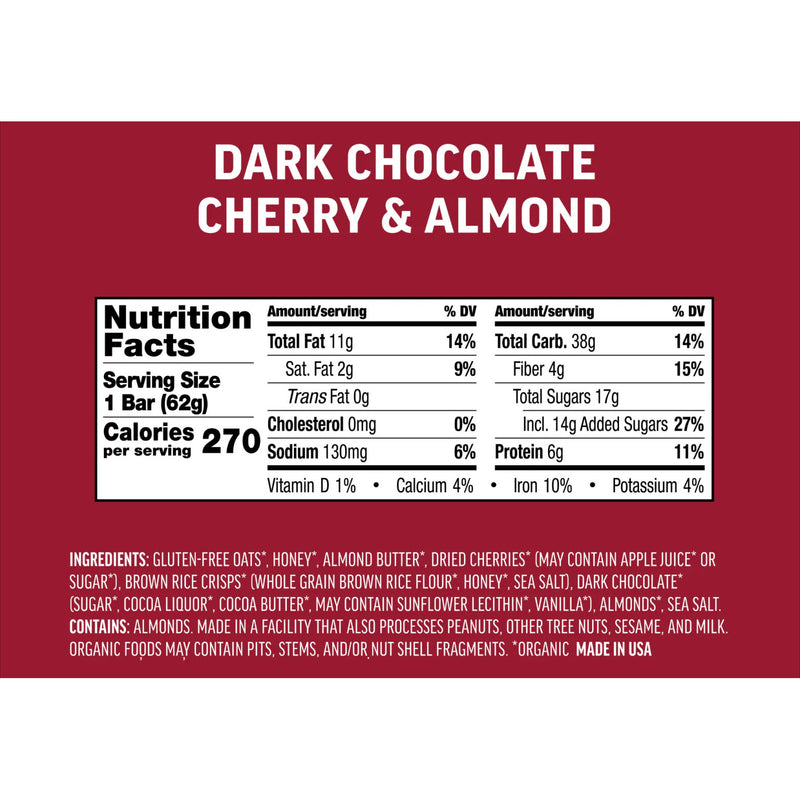 Load image into Gallery viewer, Kates Real Food Energy Bars Energy Dark Chocolate Cherry Almond Box of 12 Yes