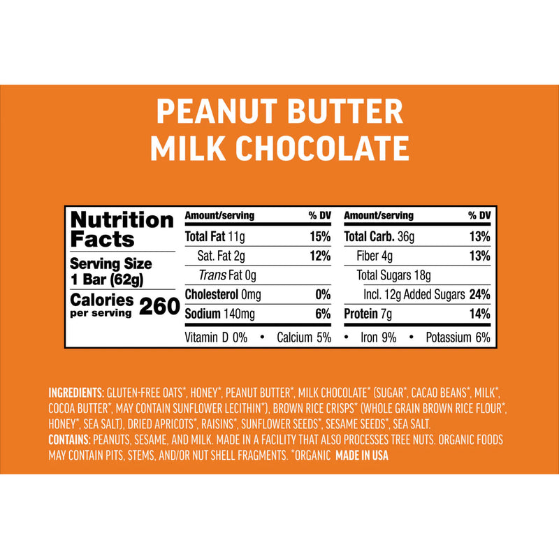 Load image into Gallery viewer, Kates Real Food Energy Bars Energy Peanut Milk Chocolate Box of 12 Yes